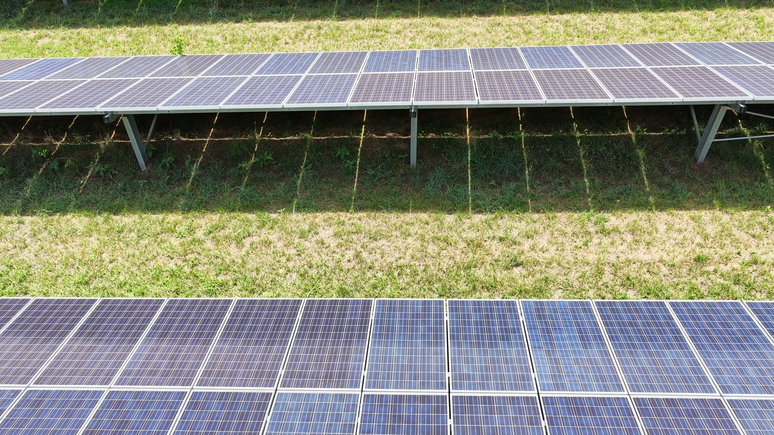 Ground-mounted solar array detected in drone footage of an active pilot site